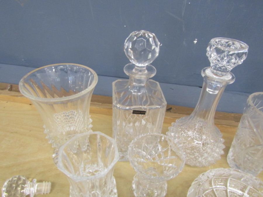 Quality cut glass decanters, vases and ashtray etc - Image 3 of 5