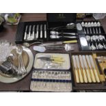 Butlers of Sheffield boxed cutlery sets, loose flat ware and metal ware