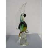 A glass parakeet 37cmH