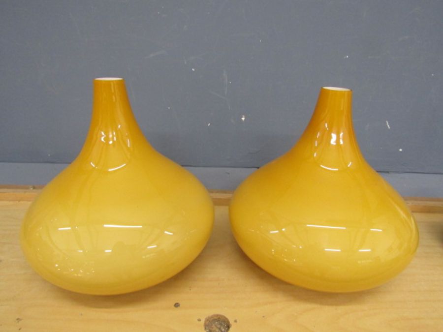 A pair 1960's cased glass lampshades 33cmH
