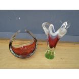 2 Murano style vases