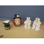 4 Alice in Wonderland Toby jugs