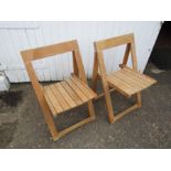 2 Folding wooden chairs