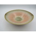 David White studio pottery smooth almond shaped dish 17cmW impressed mark to base
