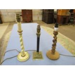 3 Table lamps (no plugs)