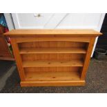 Pine bookcase H102cm W127cm D28cm approx