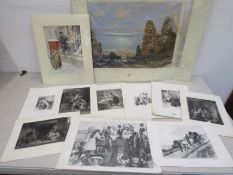 Isle of Arran print, various prints and etchings