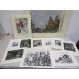 Isle of Arran print, various prints and etchings