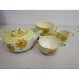 Ridgways sunflower hand painted Bedford Ware tea for 1
