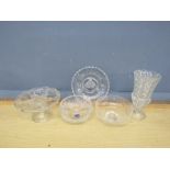 Quality glass bowls and vase to include Royal Doulton and Dartington