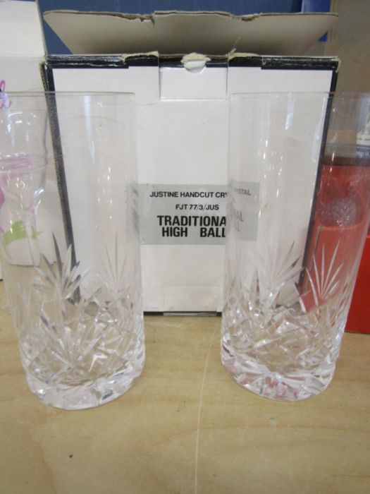Boxed crystal glasses, ship in bottle and glass vases etc - Image 5 of 9