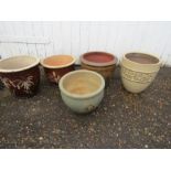 5 various garden pots