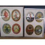 2 framed Holland Pilsner beer label displays