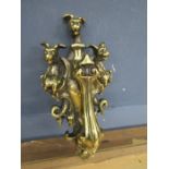 Large brass Cerberus door knocker H28cm approx