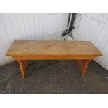 Hardwood bench H51cm L122cm D36cm approx