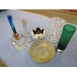 Glass vases and ashtrays