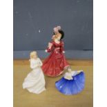 3 Royal Doulton ladies, 'Elaine', 'Patricia' and 'Loving You'  Largest H23cm approx