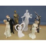 Collection of mostly Art Deco style figurines
