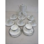 Wedgwood trio's and a white and gold coffee set