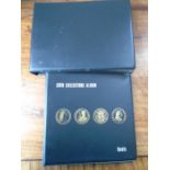 2x Coin Collectors Albums briefly containing in smaller album 26 x 6ds pre ERII, 16 x 6ds ERII and