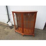 Bow fronted display cabinet with key H107cm W94cm D41cm approx