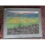 Framed and glazed landscape oil painting signed G.S 87 57cm x 72cm approx