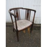 Edwardian inlaid tub chair