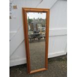 Large pine framed wall mirror 48cm x 135cm approx