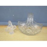 2 Lead crystal flower baskets to include John Jenkins