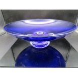 Tiziana Bendall-Brunello studio bristol blue footed glass bowl 29cm dia