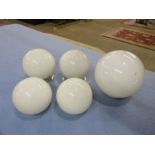 White glass lamp shades. Largest diameter 20cm approx
