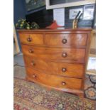 A vintage 2/3 chest of drawers 104cmW x 57cmD x 97cmH some veneer missing- see photo's