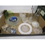 Glass shells, Uranium dish and various glasswares