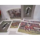 Limited Edition Neil Cawthorne horse racing print and a number of related prints, some duplicated