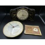 Mantel clock, Metamic wall clock and 1 other