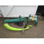 Bosch leaf blower, rotovator and 2 gardening seats