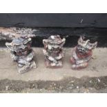 3 Concrete garden Gargoyles H27cm approx