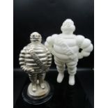 Vintage metal Michelin man and plastic Michelin man