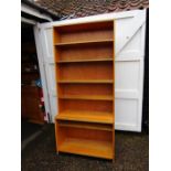 'Remploy' solid wood bookcase H205cm W93cm D39cm approx