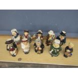 Set of 10 Charles Dickens series Toby jugs