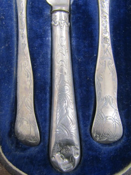 3 piece antique silver travel/christening cutlery set - Image 2 of 6