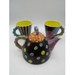 Lorna Jackson-Currie studio pottery teapot and mugs