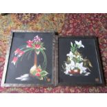 2 Framed and glazed Vietnamese silk pictures. Largest 40cm x 48cm approx