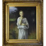 Portrait of a lady oil on canvas in good quality gilt frame 85x72cm