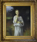 Portrait of a lady oil on canvas in good quality gilt frame 85x72cm