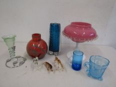 Art glass vases, glass animals etc