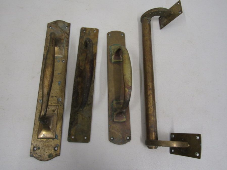 4 brass reclaimed door pulls