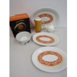 Royal Doulton 'Seville' platters, a Coffee pot, teapot and boxed oven dish- all Royal Doulton