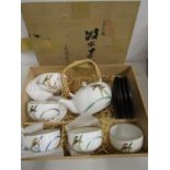 A Japanese tea set in wooden gift box