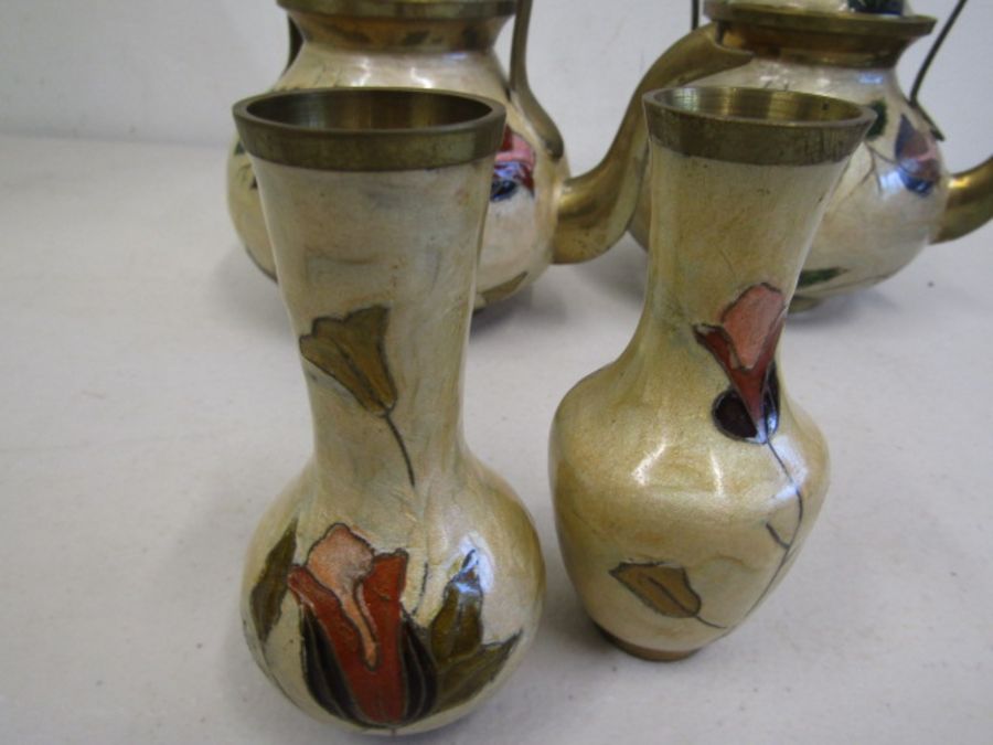 Cloisonné  teapots and mini vases - Image 3 of 3